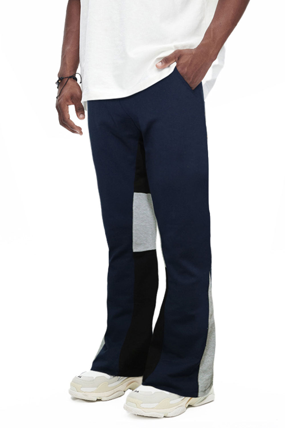 Contrast Bootcut Sweatpants - Black  Sweatpants, New t shirt design,  Street style outfits men