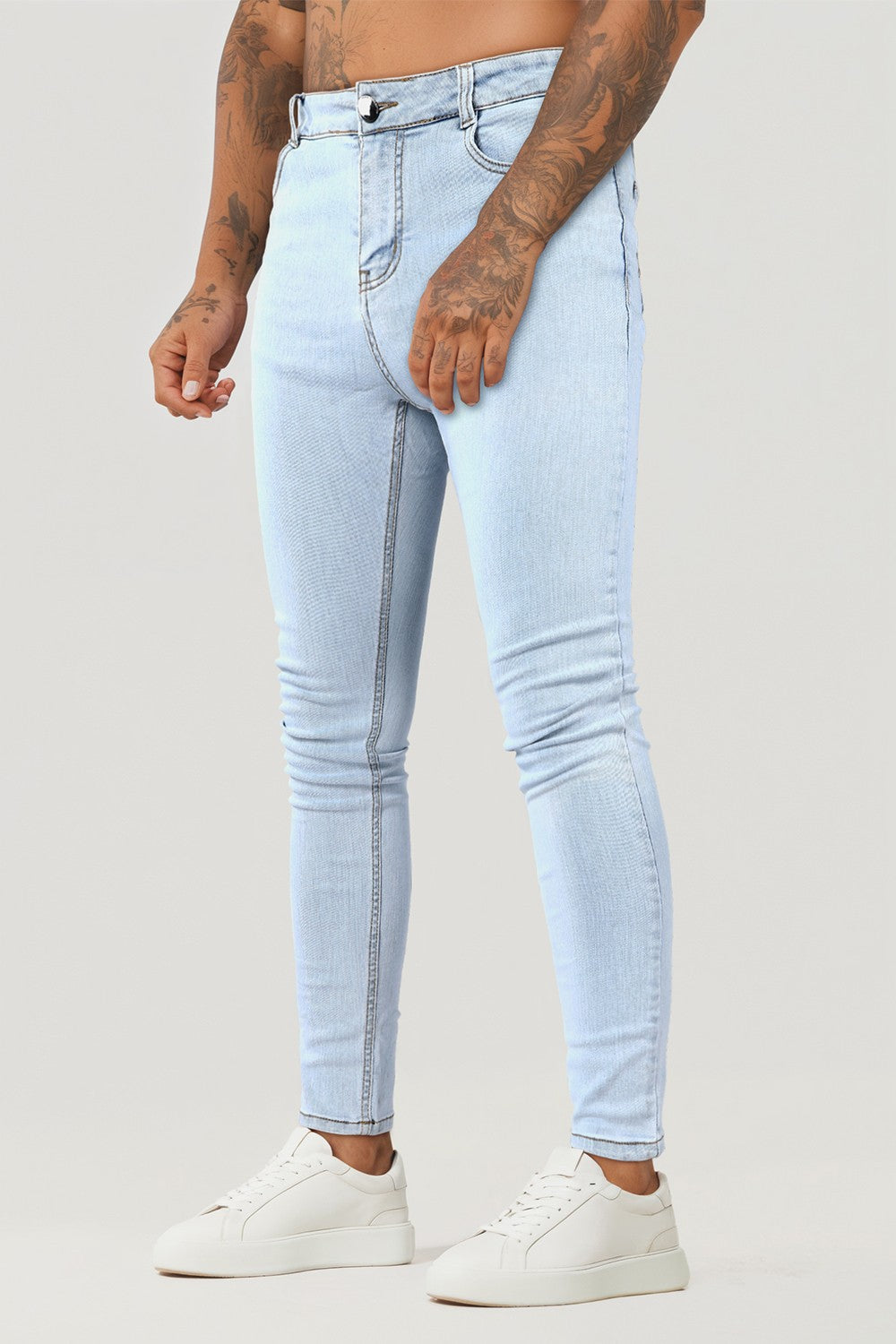 Light blue fashion skinny jeans