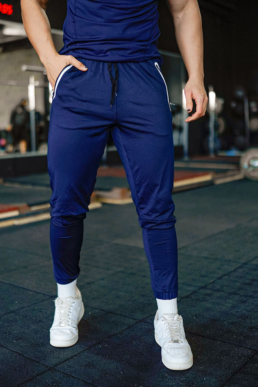 Mens Tapered Joggers Pants Lightweight Slim Fit Running Pants for Men  Casual -BLUE - S / PANTS