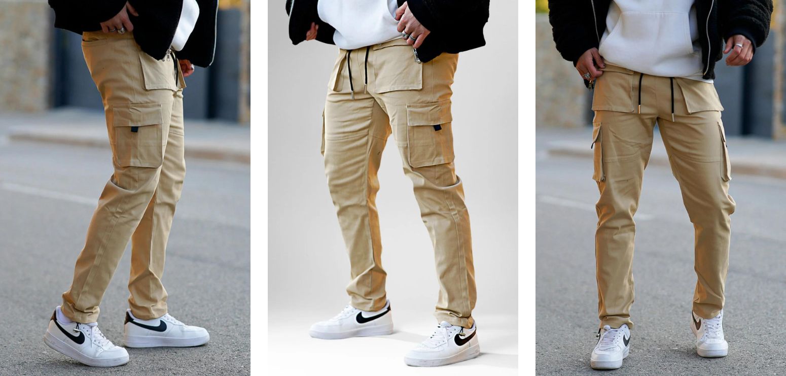 Cargo pants and fashion sneakers