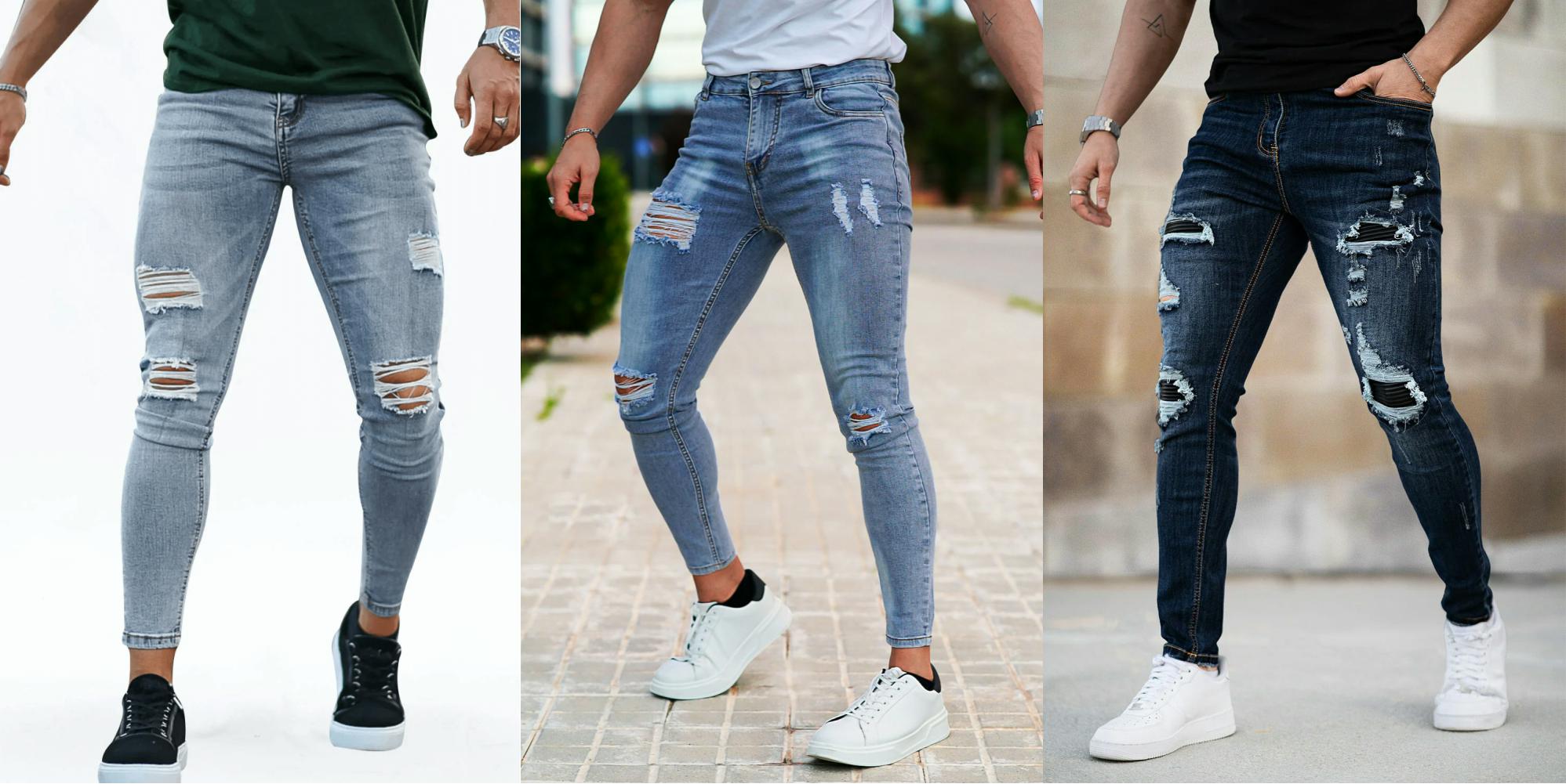 Men's Ripped Skinny Jeans Style – GINGTTO