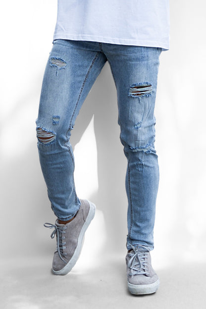 Men's Blue Stretch Jean - Ripped