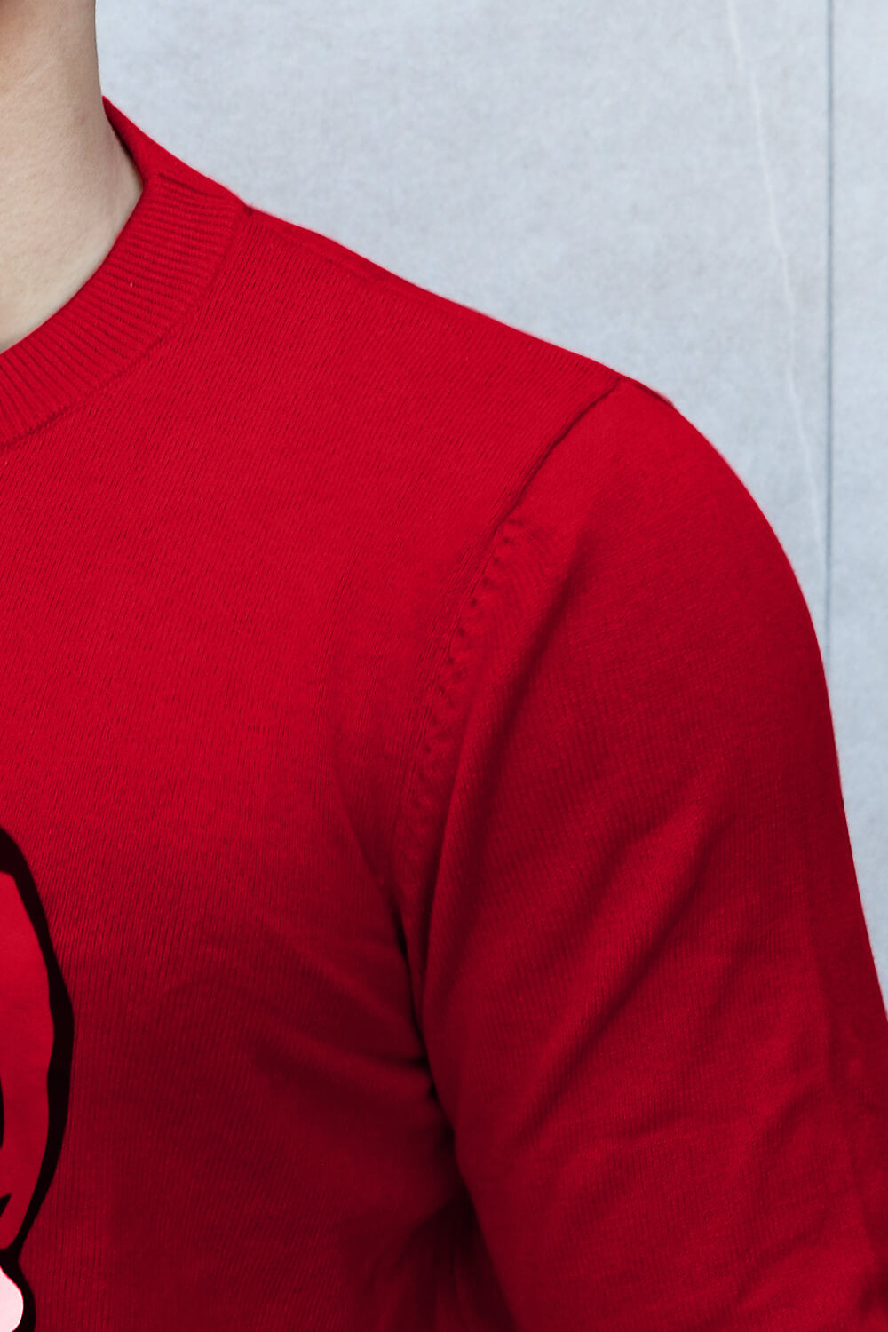 Warm Sweater For Men - Round Neck & Red