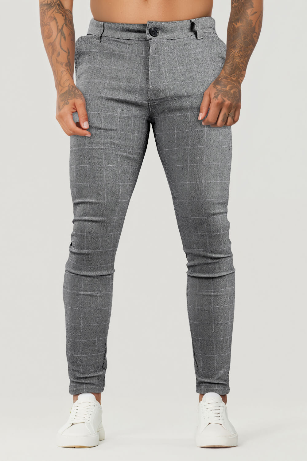 Men's Grey Skinny Pant - Lattice