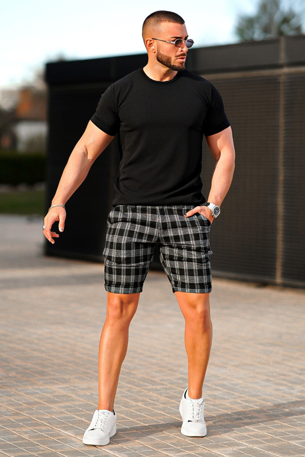 Men's Stretch Chino Short - Plaid