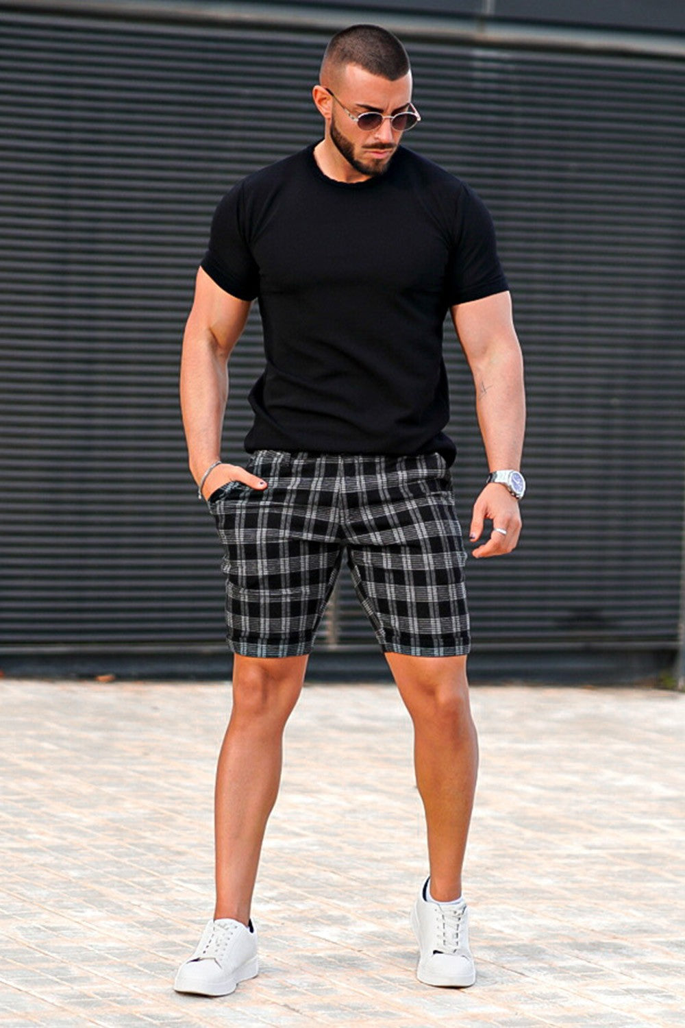 Men's Stretch Chino Short - Plaid