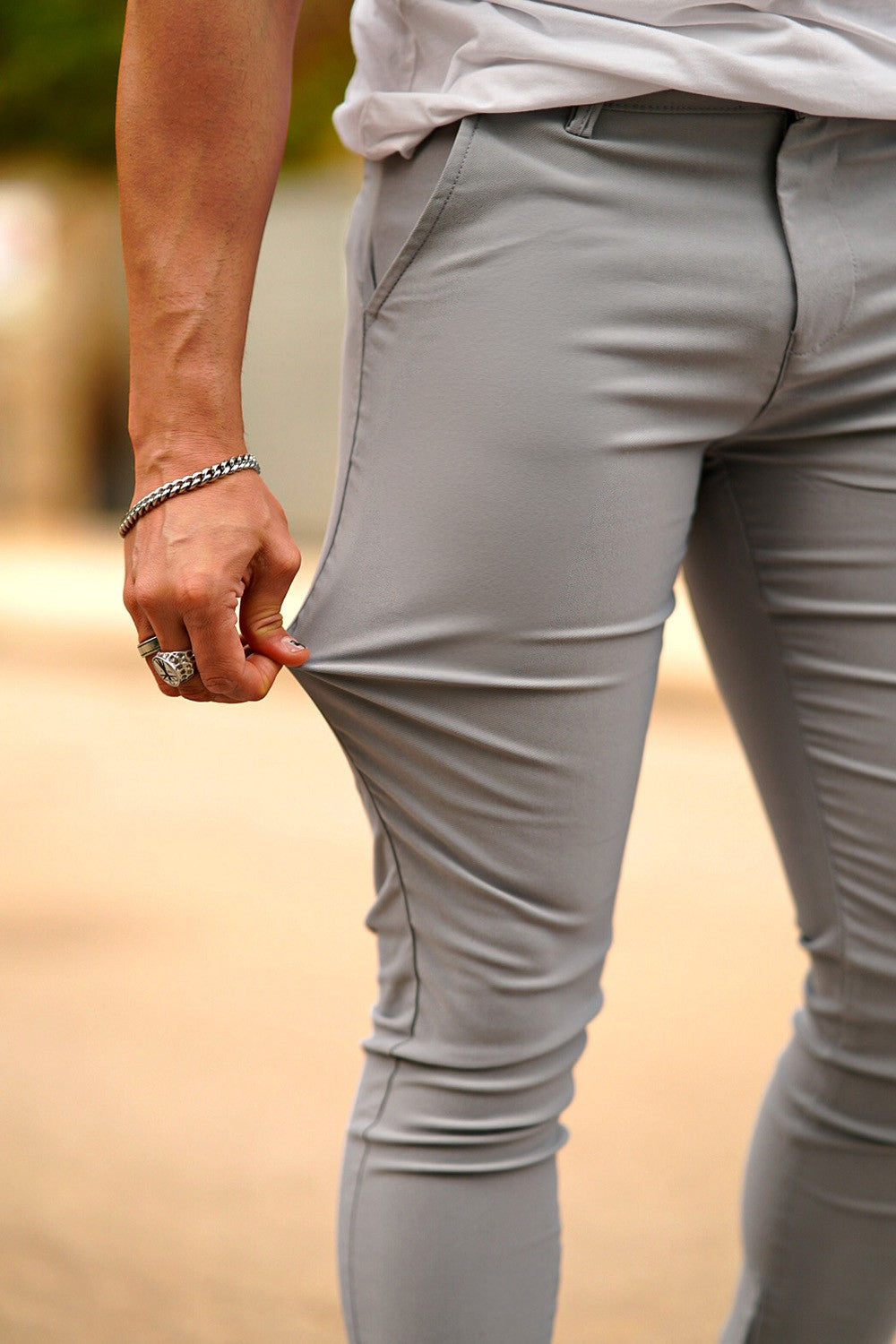 Men's Light Grey Chino Pant - High Resilience