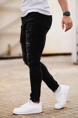 Black Ripped Skinny Jean - High Stretch