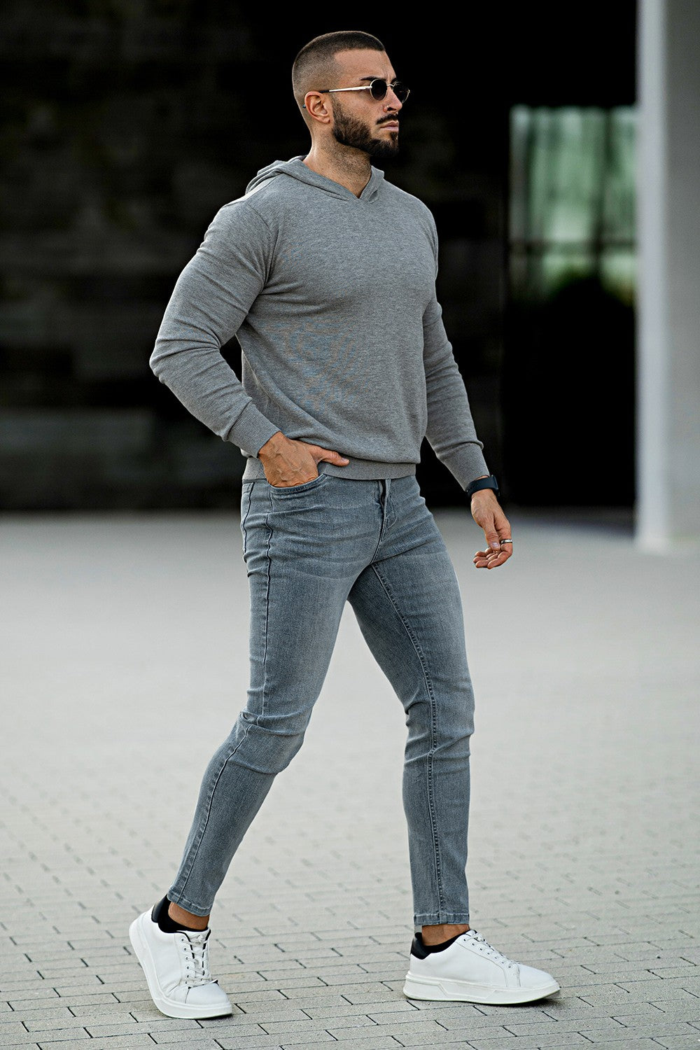 Men's Stylish Grey Hoodie