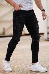 Black Ripped Skinny Jean - High Stretch