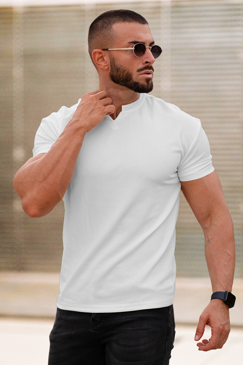 Men's V-Neck T-Shirt - White