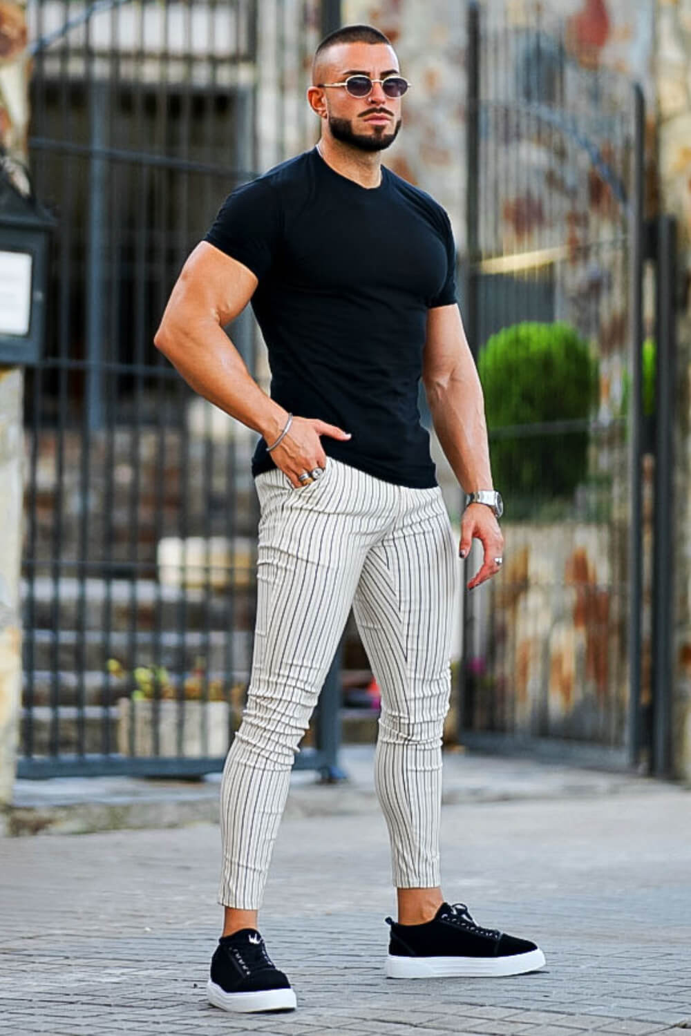 Mens Skinny Pant - Stripe