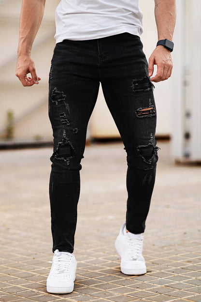 Black Ripped Skinny Jean - High Stretch