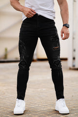 Black Ripped Skinny Jean - High Stretch