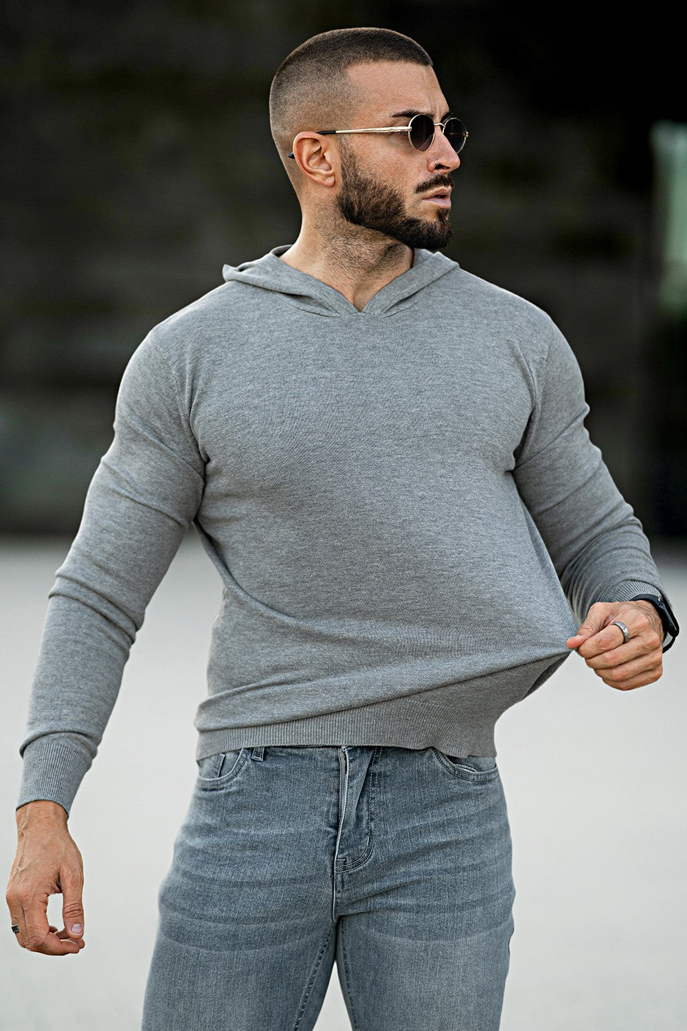 Men's Stylish Grey Hoodie