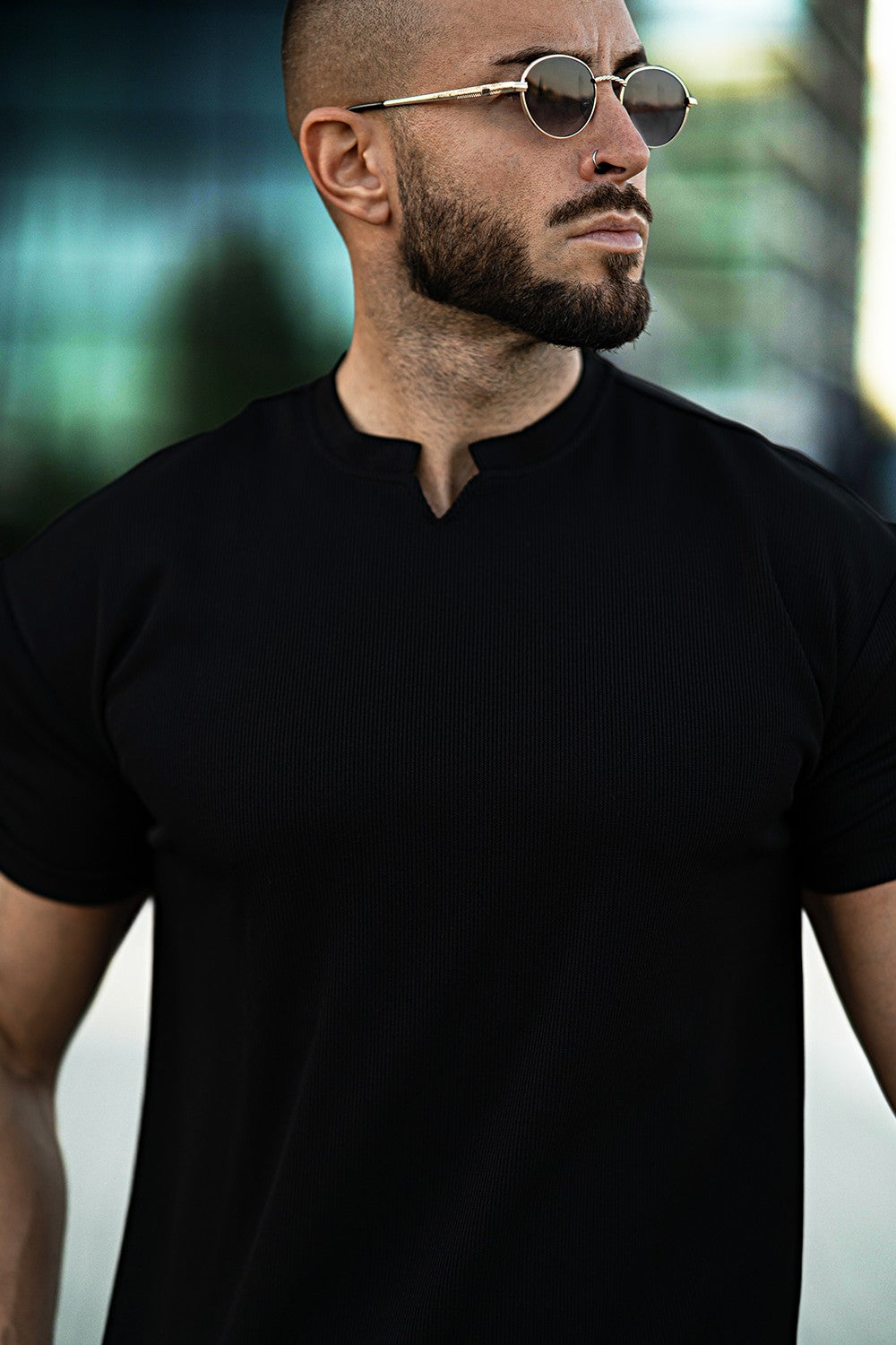 Men's V-Neck T-Shirt - Black