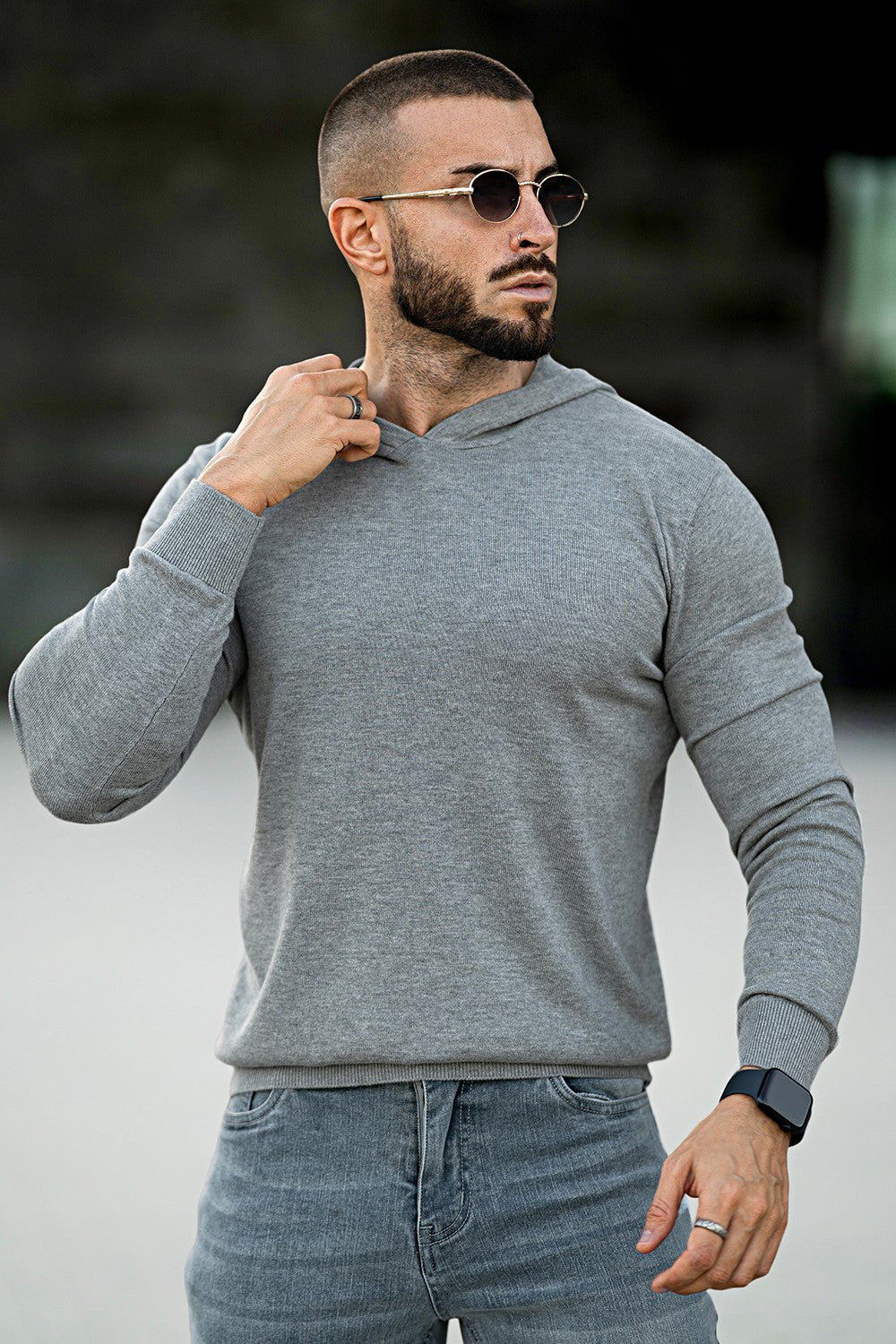 Men's Stylish Grey Hoodie 