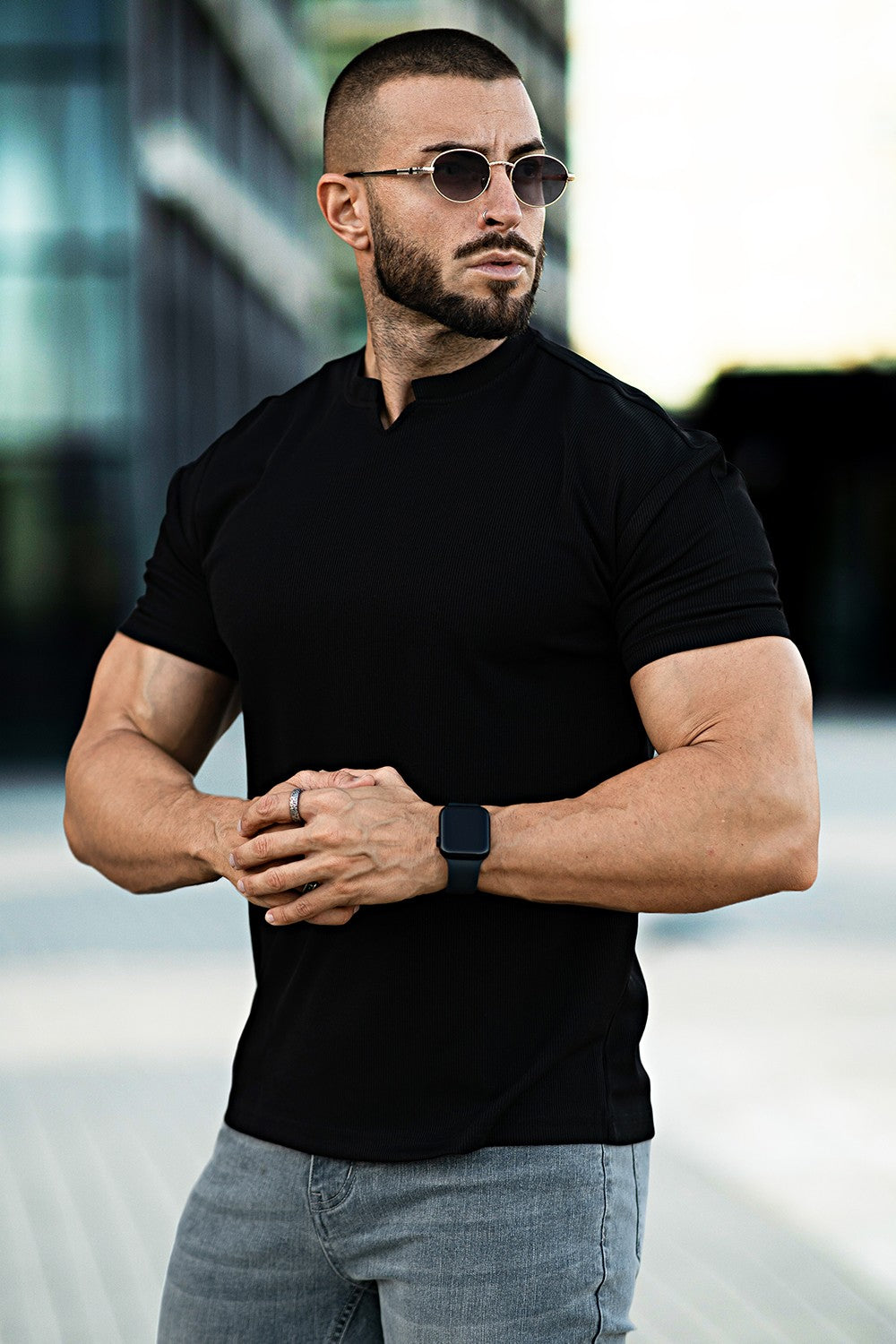 Men's V-Neck T-Shirt - Black