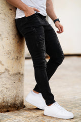 Black Ripped Skinny Jean - High Stretch