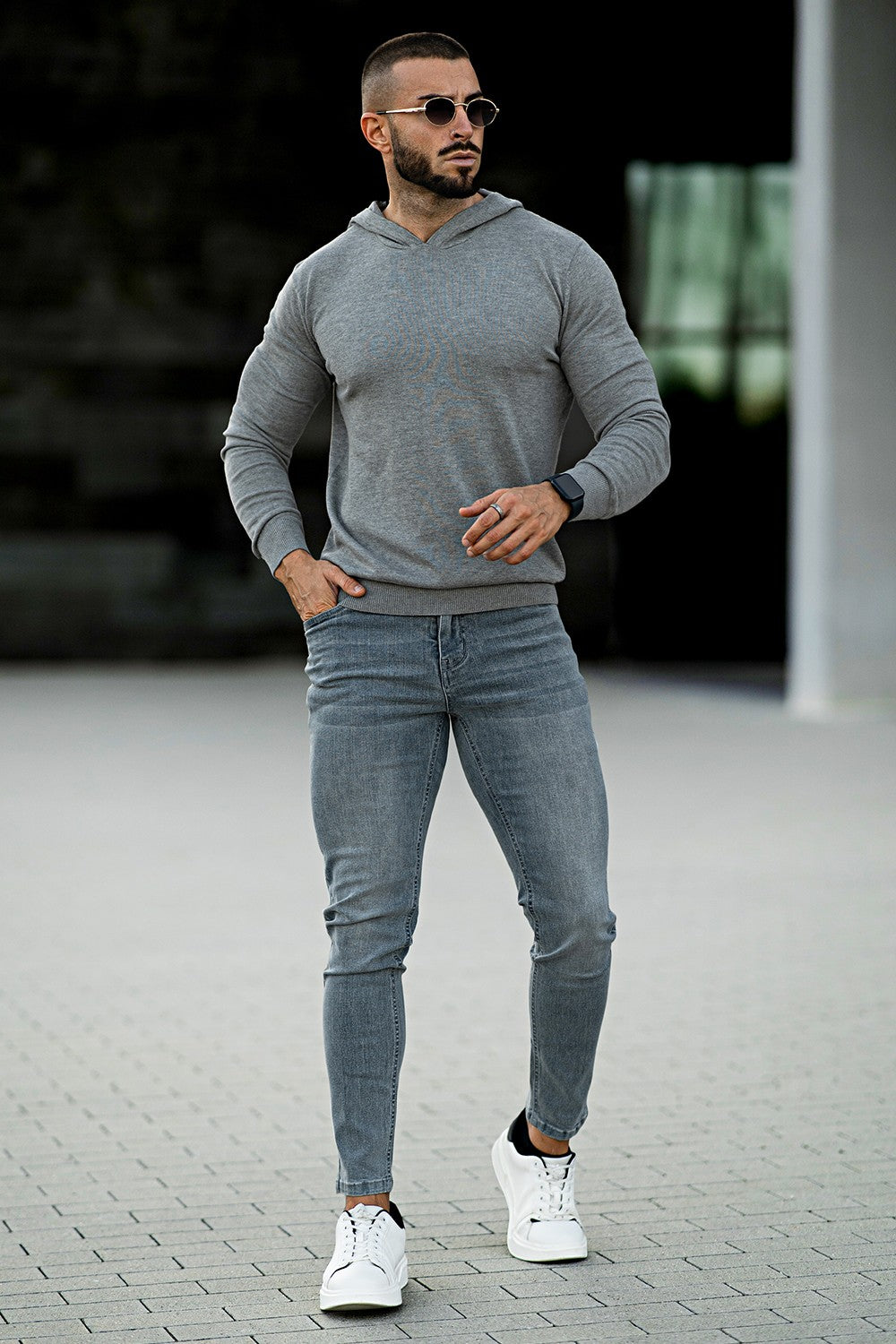 Men's Stylish Grey Hoodie