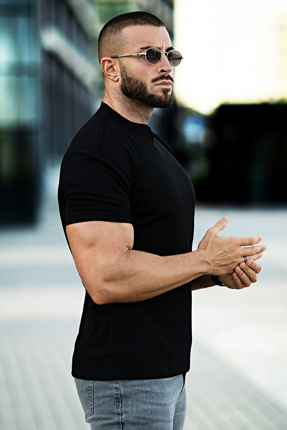 Men's V-Neck T-Shirt - Black