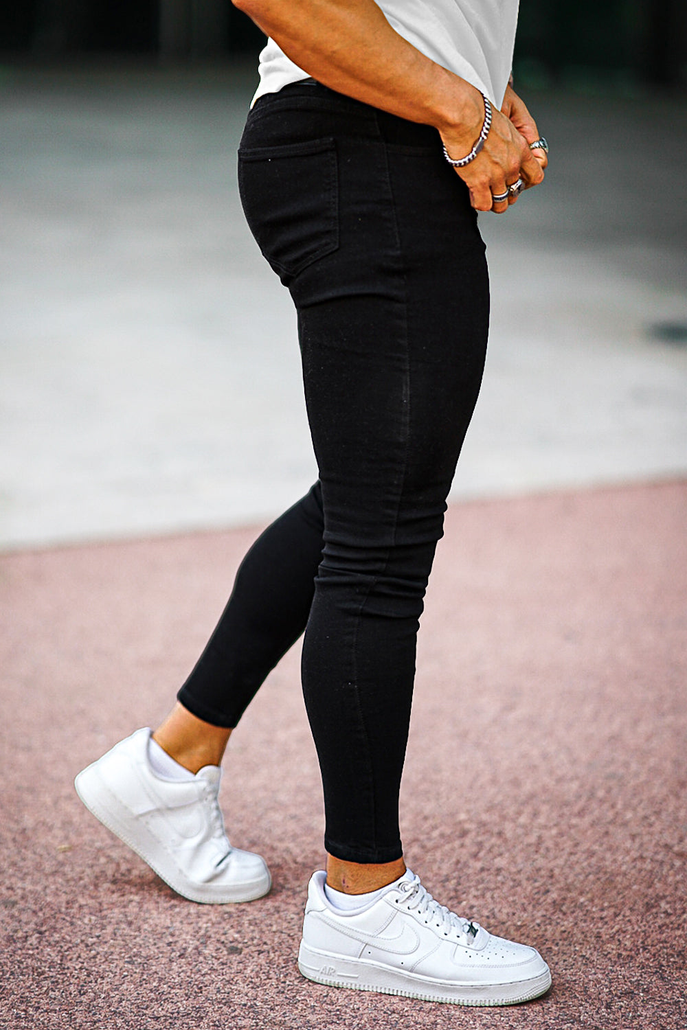 Skinny Ripped Jeans - White