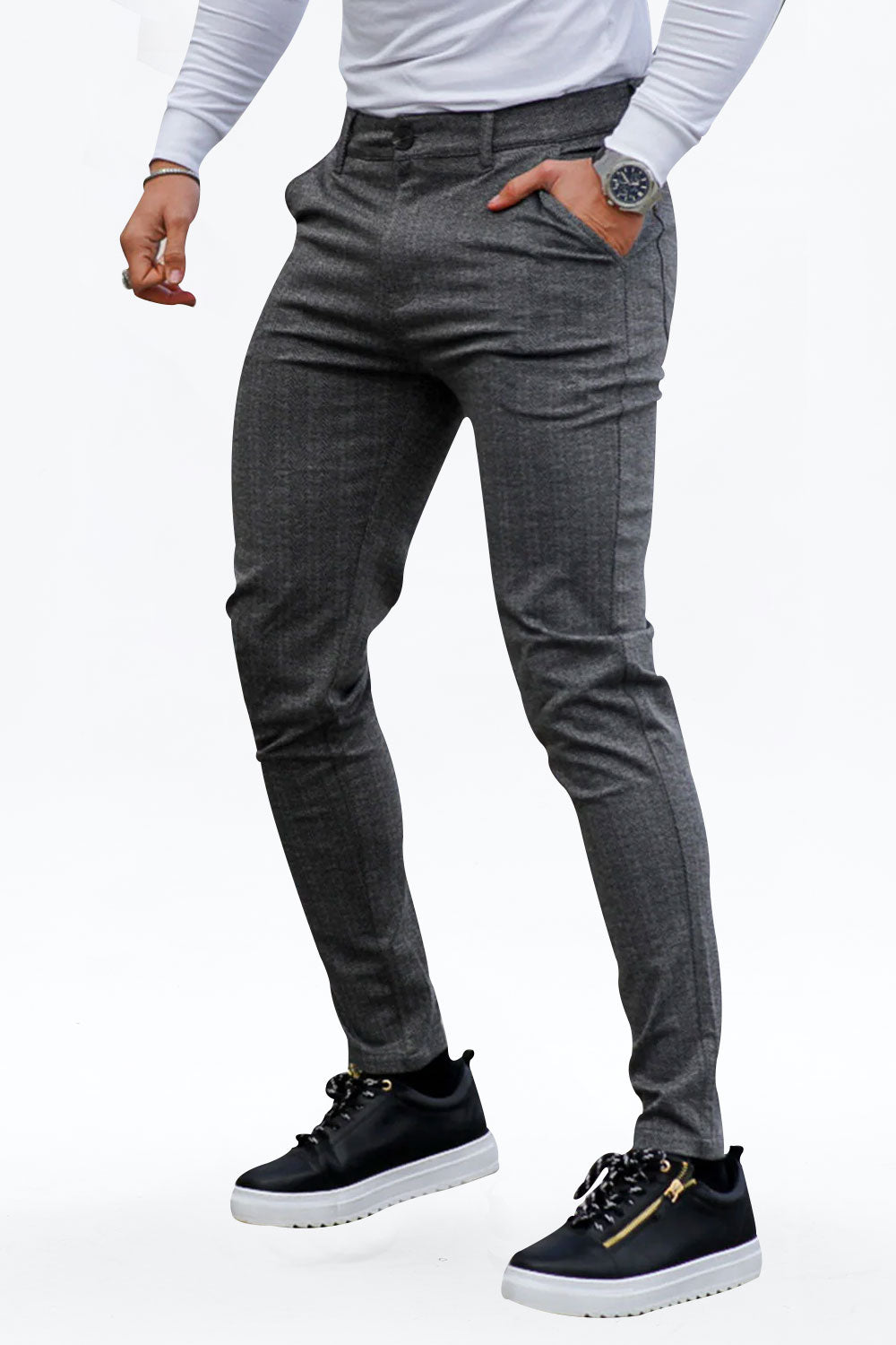 gray skinny chinos