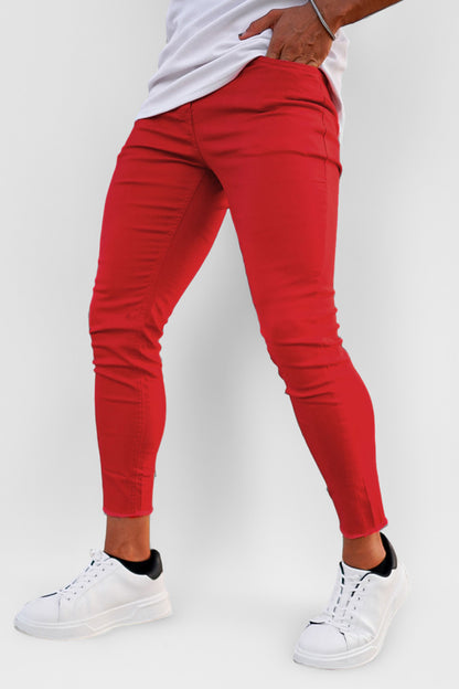 men's red skinny jeans 