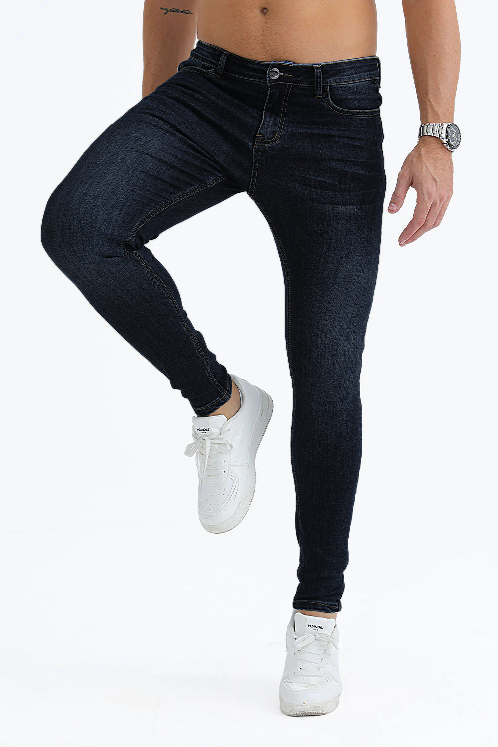 Relaxed Skinny Jeans - Black And Blue