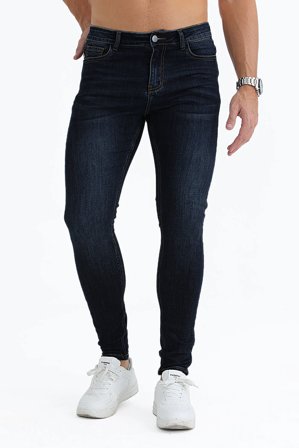 Relaxed Skinny Jeans - Black And Blue