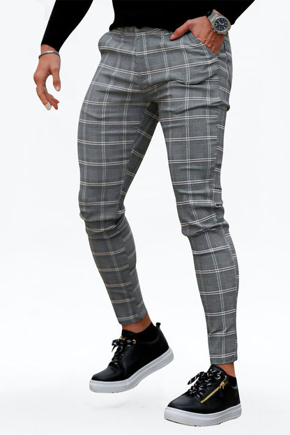 grey plaid dress pants