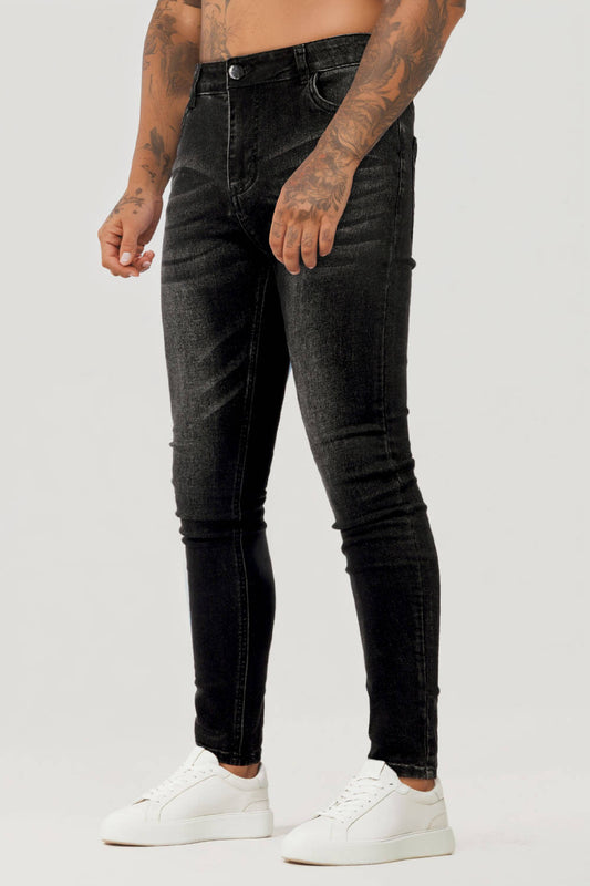 Jean skinny stretch pour homme - Noir