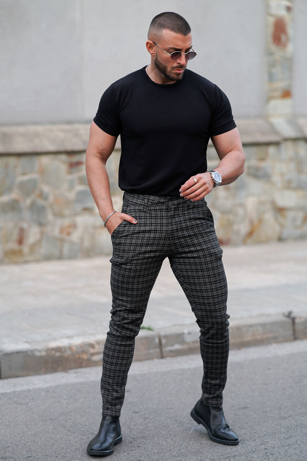 Glen Plaid Pants