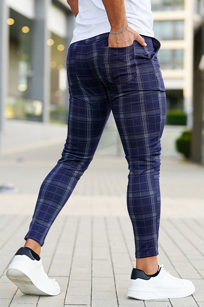 Vintage Chino Pants - Purple check