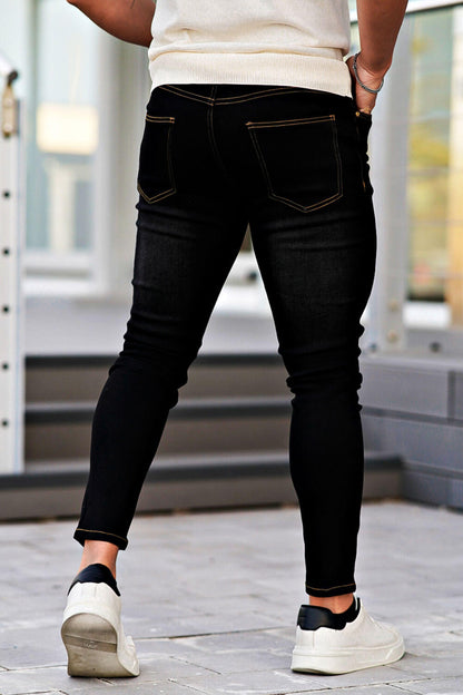 relaxed skinny jeans- black