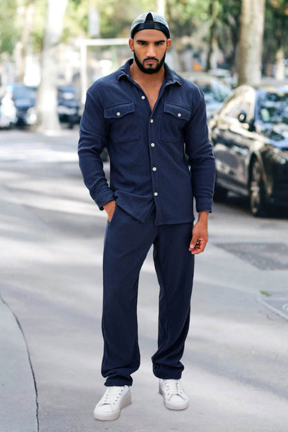 Men's Shirt Style Set - Dark Blue