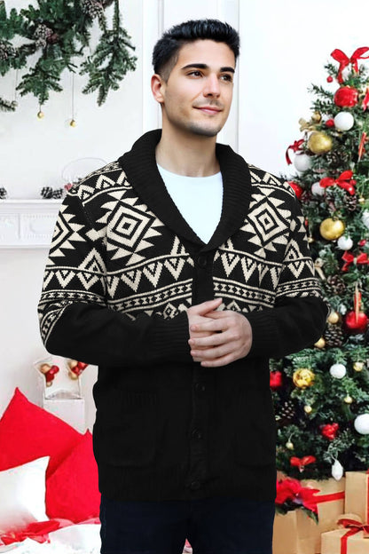 Men's Shawl Collar Cardigan Sweater