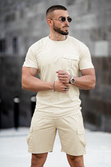 Mens Casual 2 Piece Set - Khaki