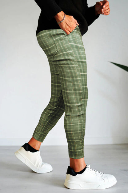 Men's Relaxed Chino Pant - Green Lattice