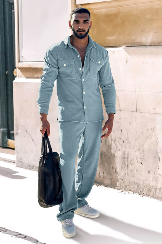 Men's Shirt Style Set - Light Blue