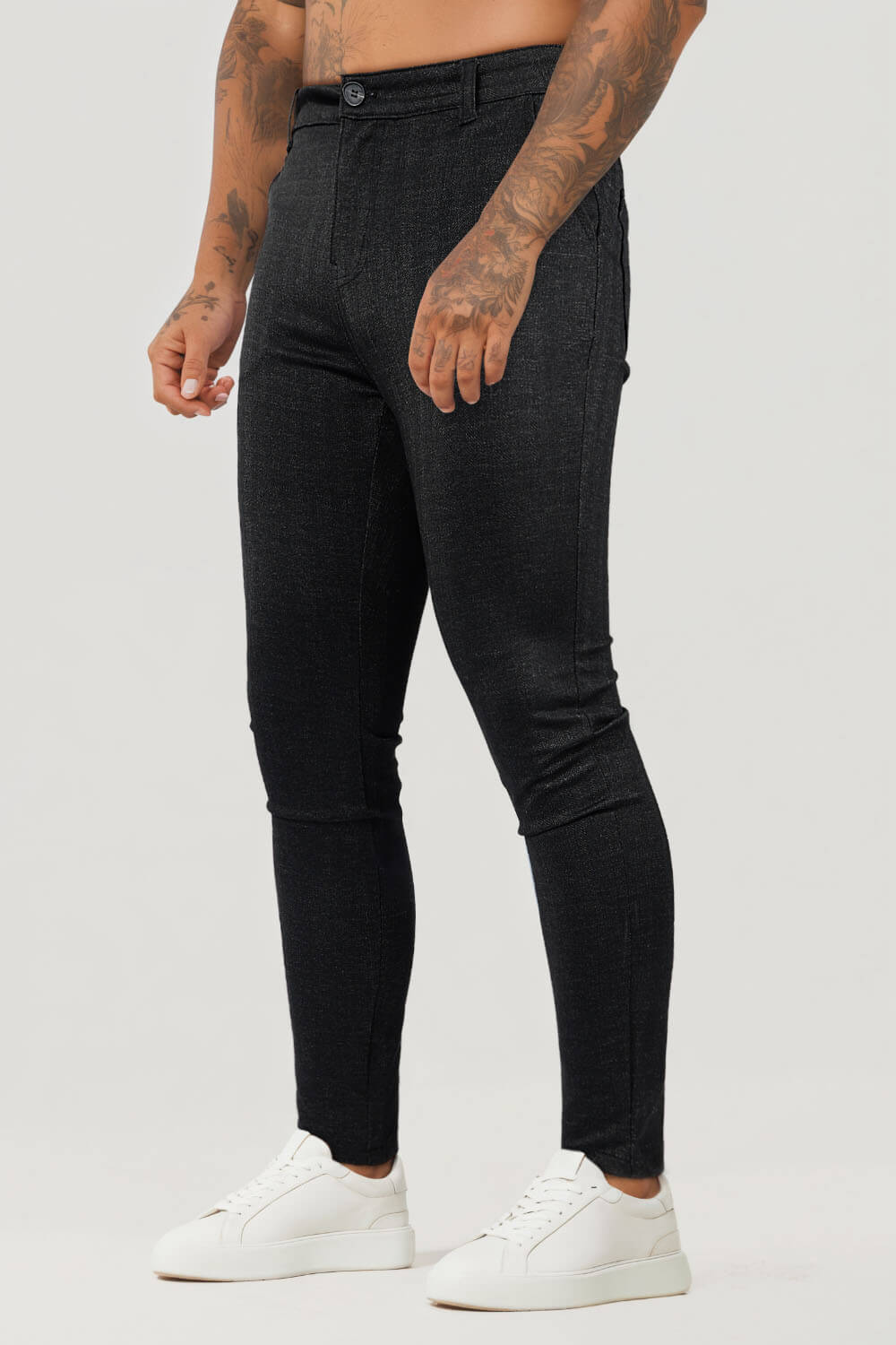 Mens Casual Black Trouser - High Elasticity