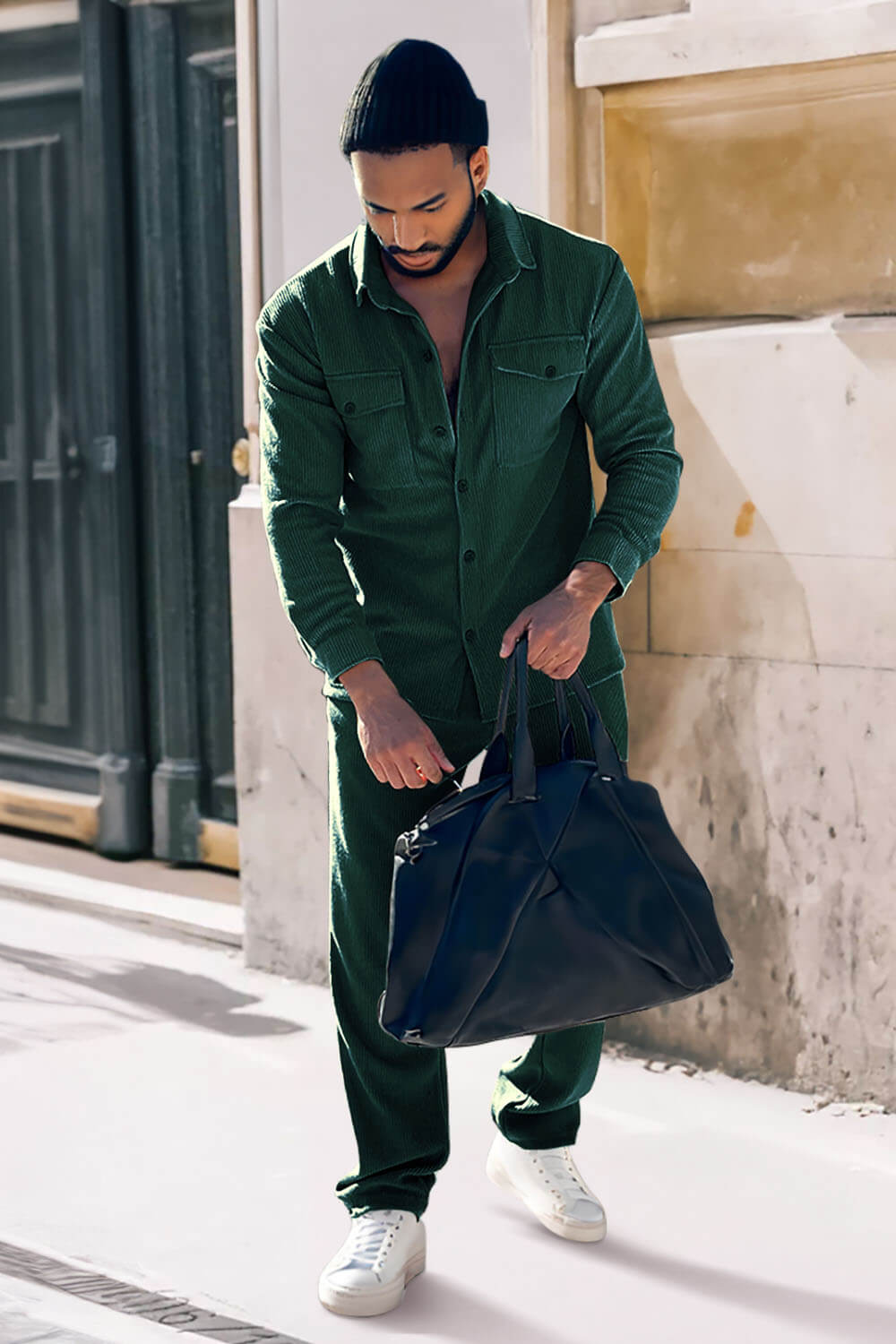 Men's Shirt Style Set - Dark Green