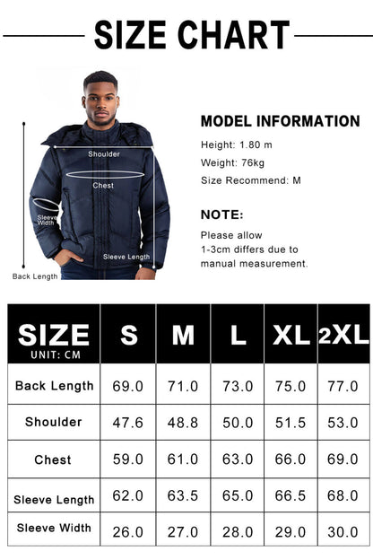 Men's Down Coat - Navy Blue