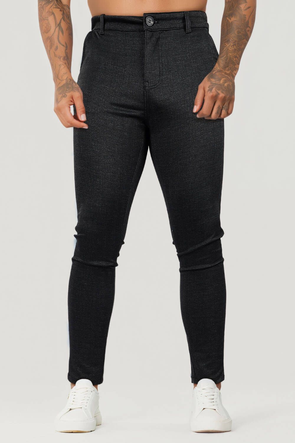 Mens Casual Black Trouser - High Elasticity