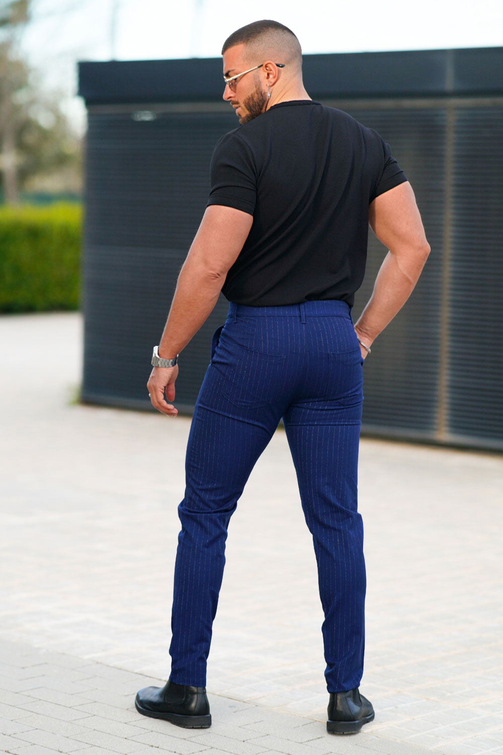 navy blue chino pants