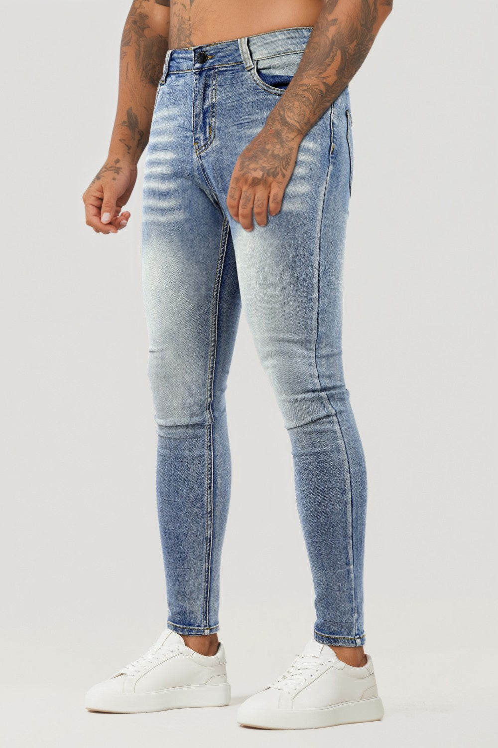 Jeans skinny elasticizzati da uomo - Blu