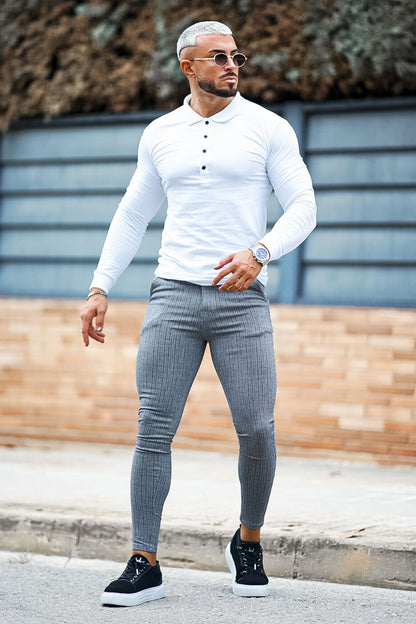 grey stretch chinos