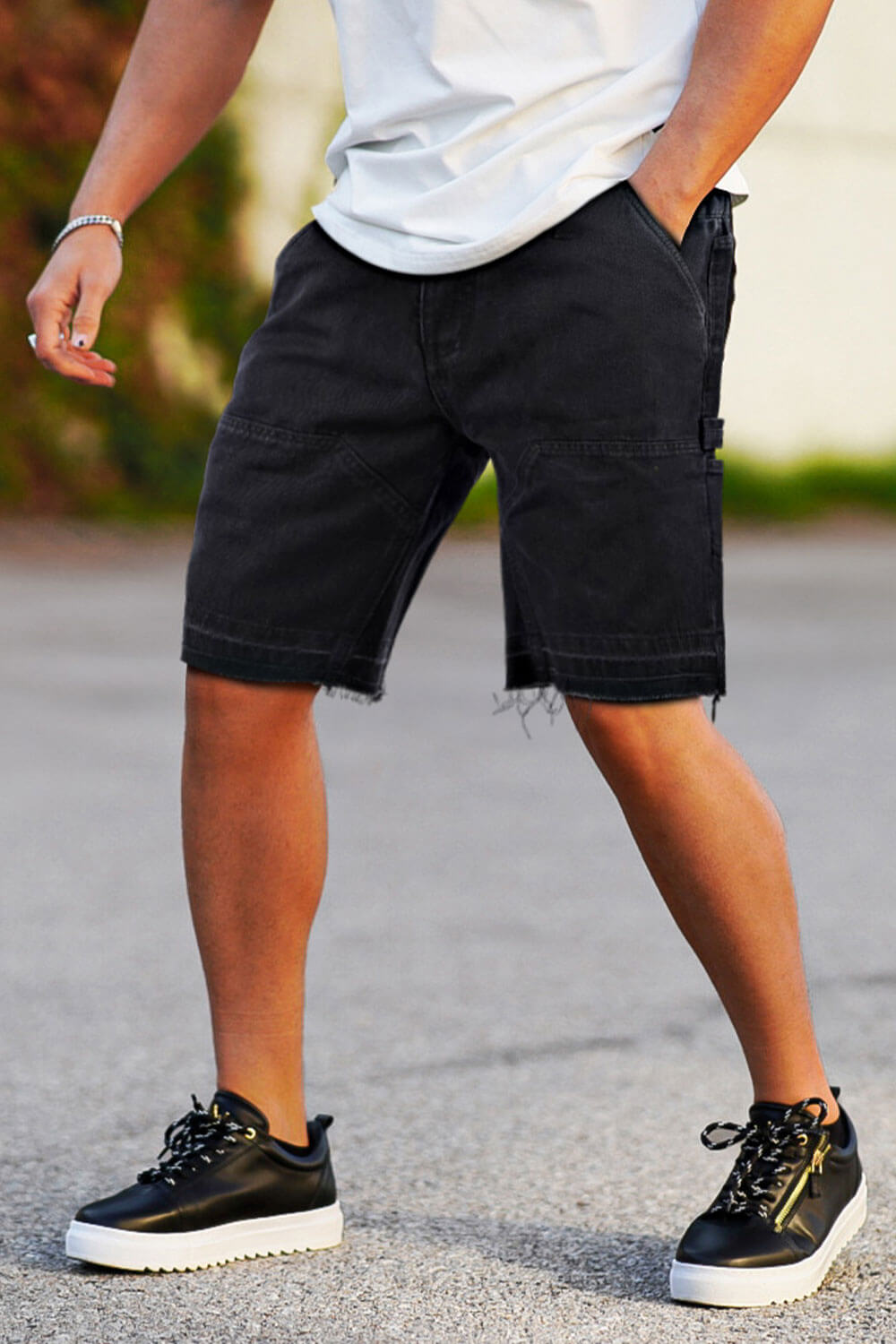 Men's Black Jean Short - Pocket