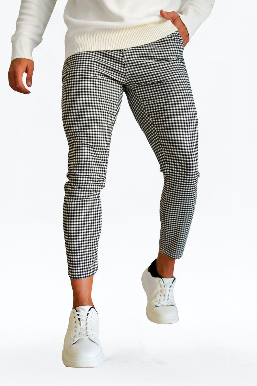 men's plaid chino plants