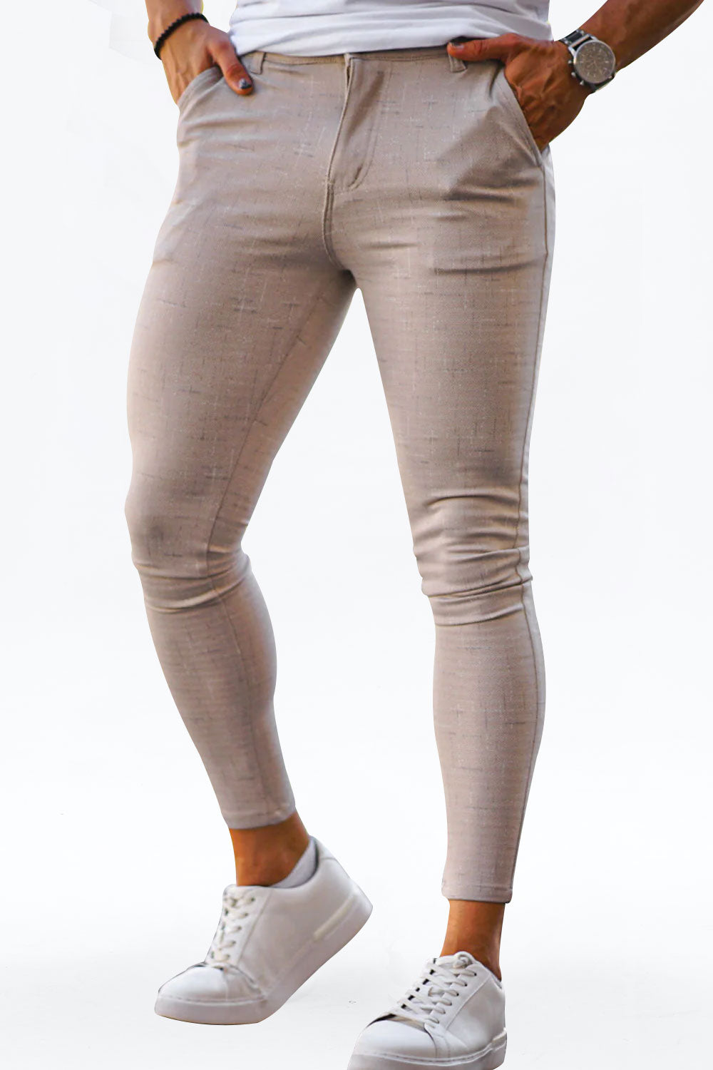 men's skinny stretch chinos